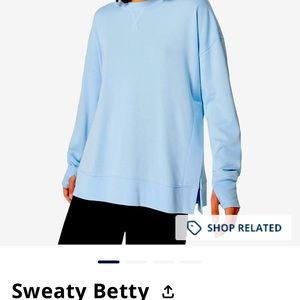 Sweaty Betty after class sweatshirt, size extra, small blue